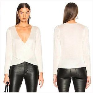 Michelle Mason Silver Metallic Wrap Sweater